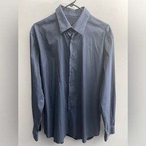 Prada navy blue button down shirt 43/17